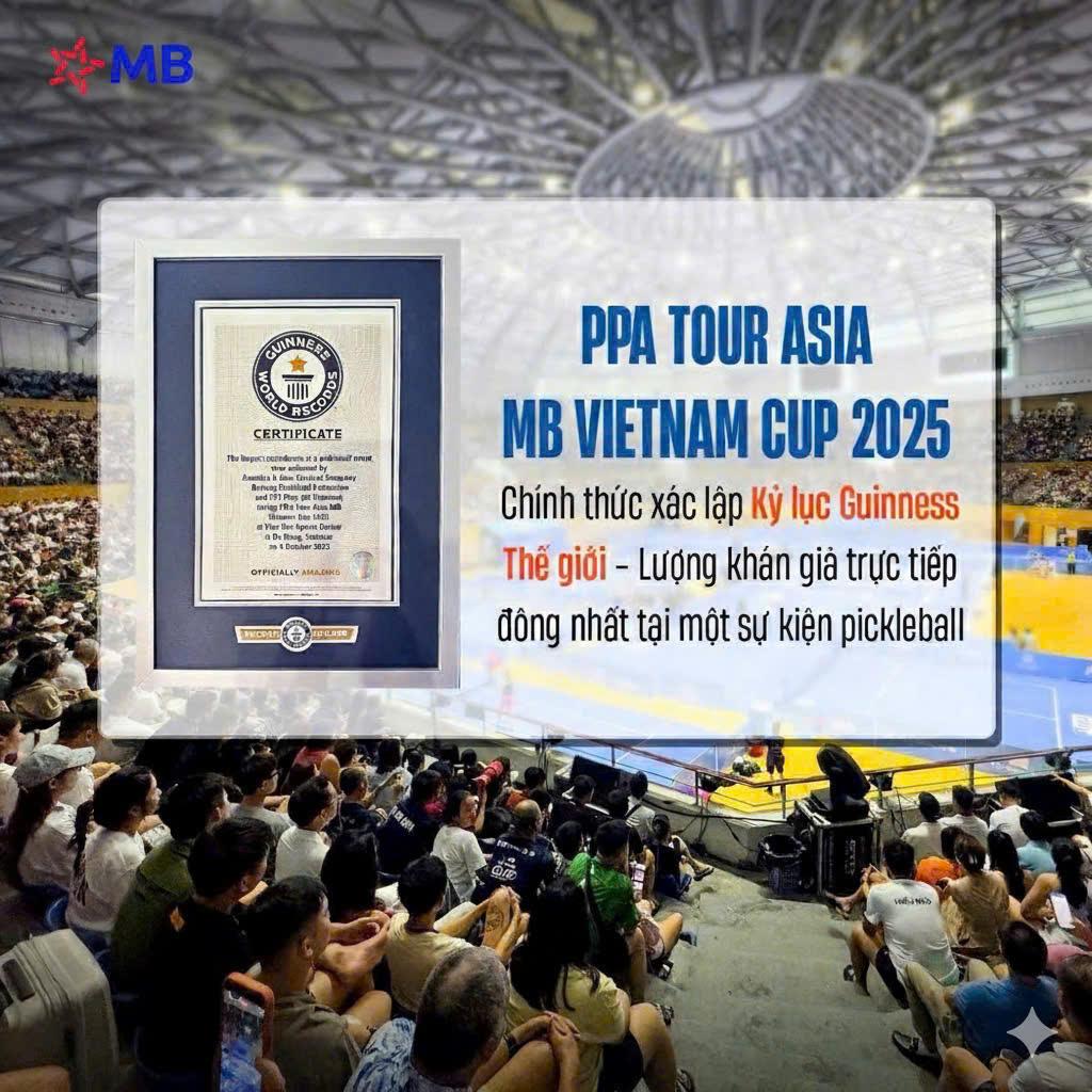 Việt Nam ghi danh trên bản đồ kỷ lục Guinness Thế giới với PPA Tour Asia - MB Vietnam Cup 2025- Ảnh 1.