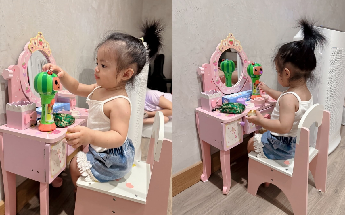 Con gái Đông Nhi hơn 1 tuổi đã "mê phấn son", có riêng bàn makeup xinh như công chúa- Ảnh 2. Con gái Đông Nhi hơn 1 tuổi đã "mê phấn son", có riêng bàn makeup xinh như công chúa- Ảnh 2.