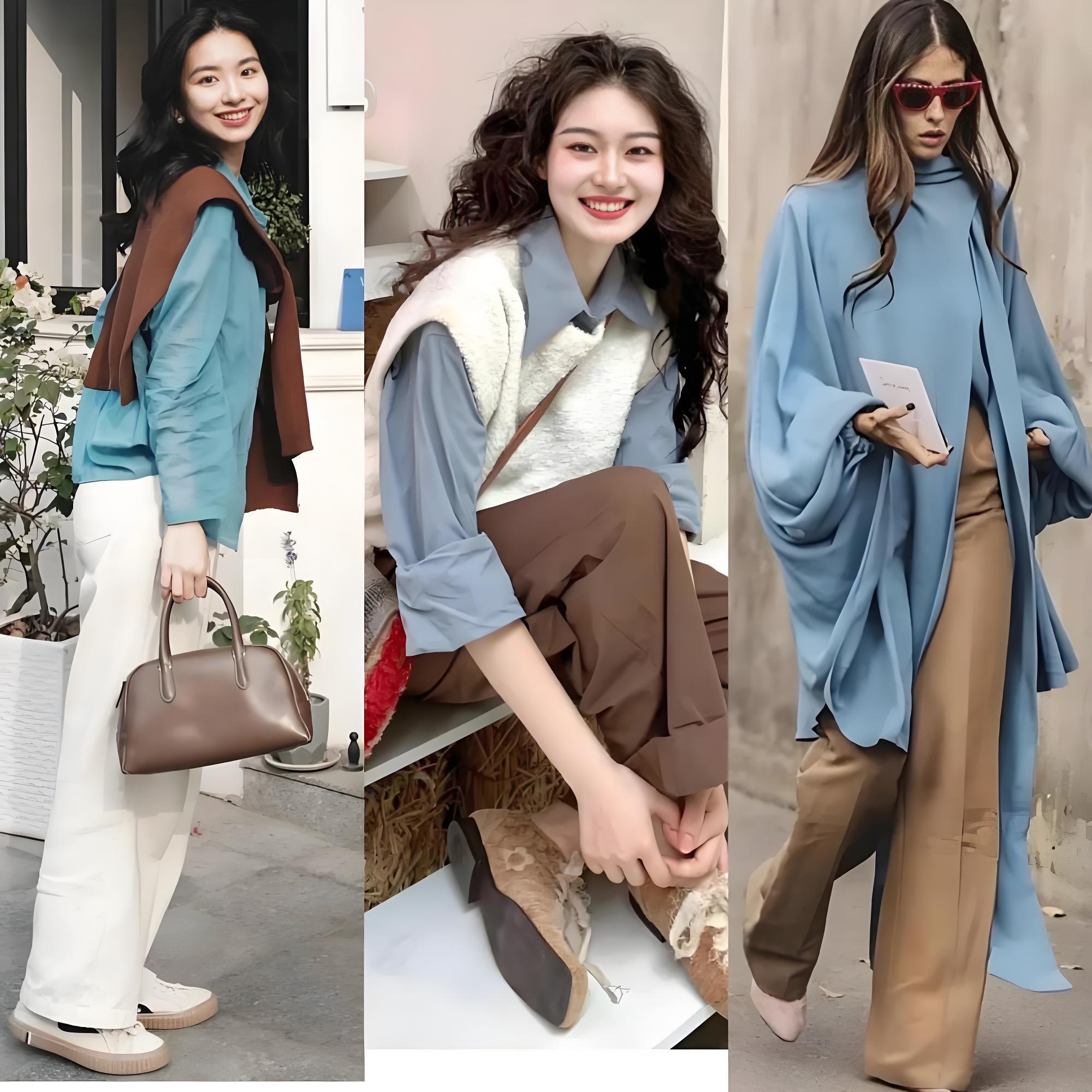 Gu mặc của phụ nữ tinh tế là tủ đồ đủ 2 màu màu xanh – nâu- Ảnh 10.