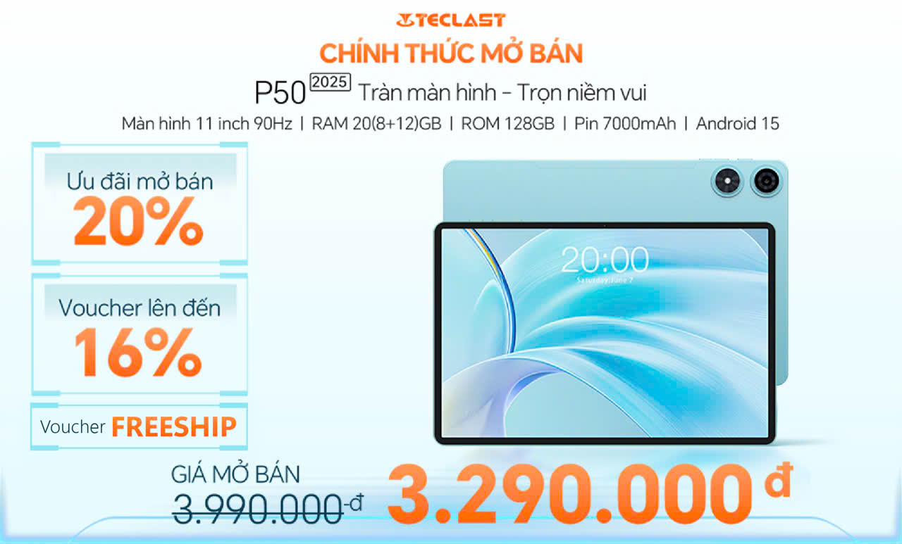 Máy tính bảng Teclast P50: Nâng cấp mạnh mẽ, hiệu năng mượt mà- Ảnh 1.