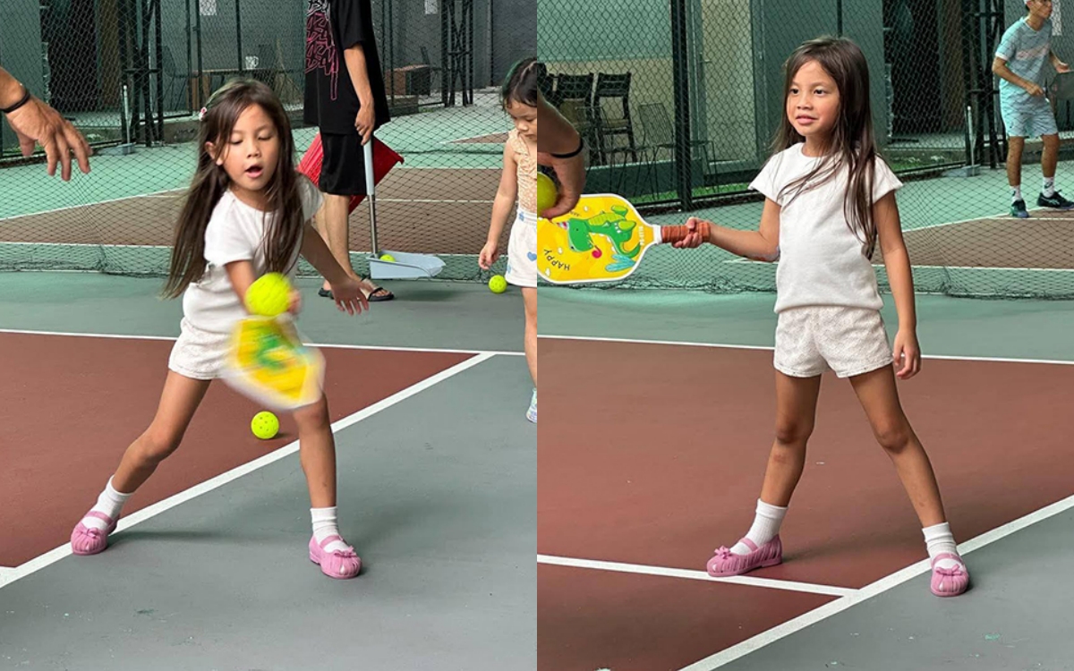 Con cưng nhà Hà Hồ - Minh Hằng đọ độ sang chảnh, "đụng hàng" cây vợt trên sân pickleball- Ảnh 3. Con cưng nhà Hà Hồ - Minh Hằng đọ độ sang chảnh, "đụng hàng" cây vợt trên sân pickleball- Ảnh 3.