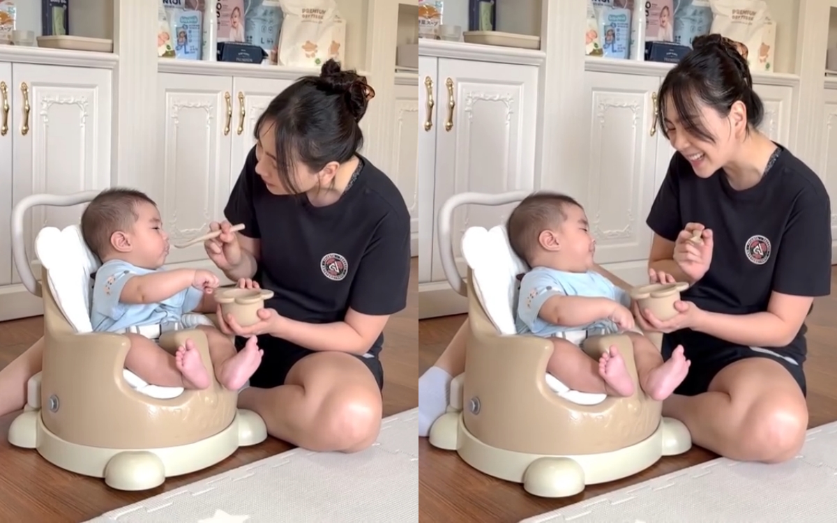 MC Mai Ngọc bỏ tiền triệu sắm chiếc ghế ngồi đặc biệt cho quý tử- Ảnh 3. MC Mai Ngọc bỏ tiền triệu sắm chiếc ghế ngồi đặc biệt cho quý tử- Ảnh 3.