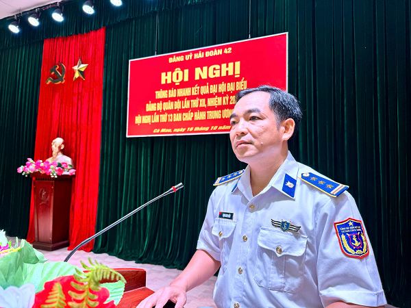 Lan tỏa tinh thần Đại hội đại biểu Đảng bộ Quân đội lần thứ XII, nhiệm kỳ 2025 - 2030 và Hội nghị lần thứ 13 Ban Chấp hành Trung ương Đảng khóa XIII tại Hải đoàn 42- Ảnh 2.