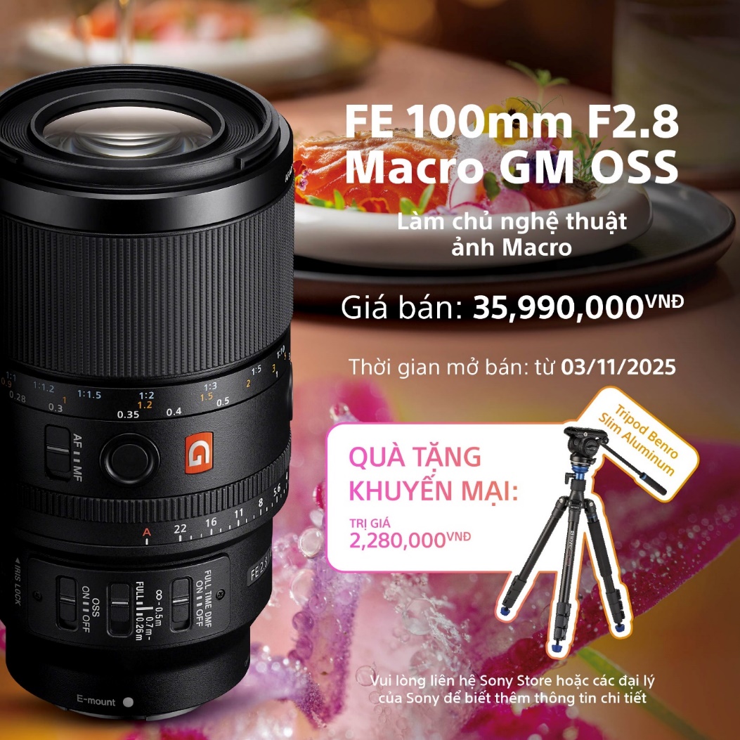 Sony ra mắt ống kính tele macro FE 100mm F2.8 Macro GM OSS thuộc dòng G Master™- Ảnh 5.