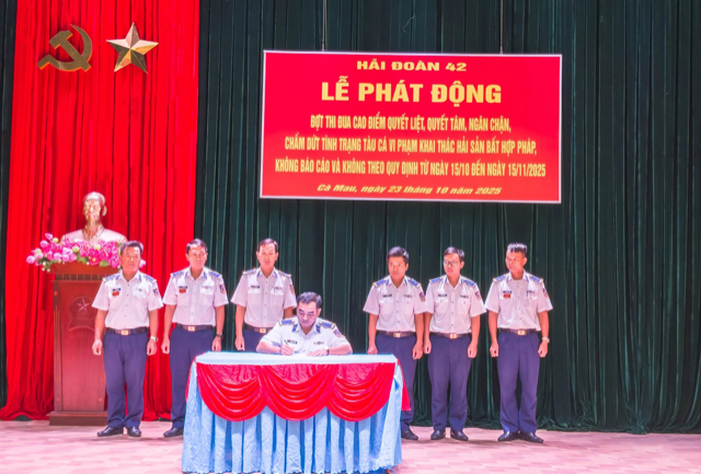 Hải đoàn 42 Cảnh sát Biển phát động đợt thi đua cao điểm trong phòng, chống khai thác IUU- Ảnh 3.