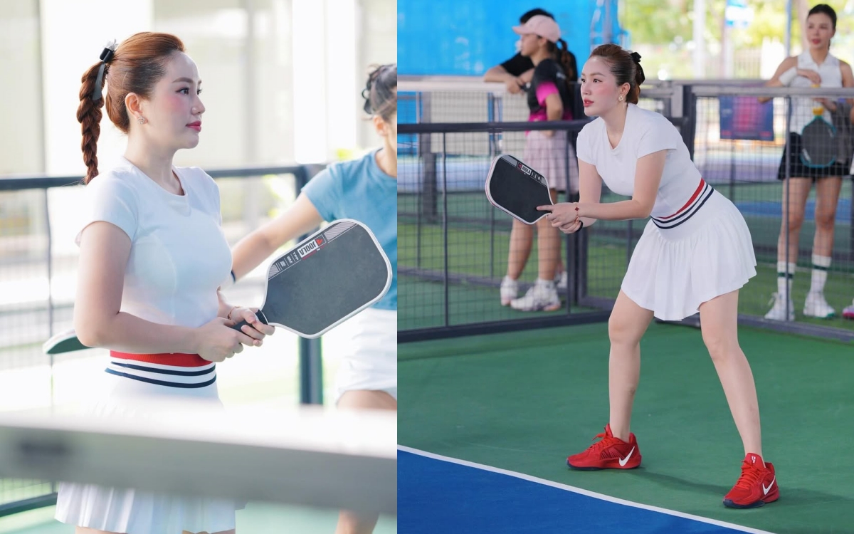 Không phải trang phục, đây mới là "vũ khí" giúp Bảo Thy nổi bật trên sân pickleball- Ảnh 3. Không phải trang phục, đây mới là "vũ khí" giúp Bảo Thy nổi bật trên sân pickleball- Ảnh 3.