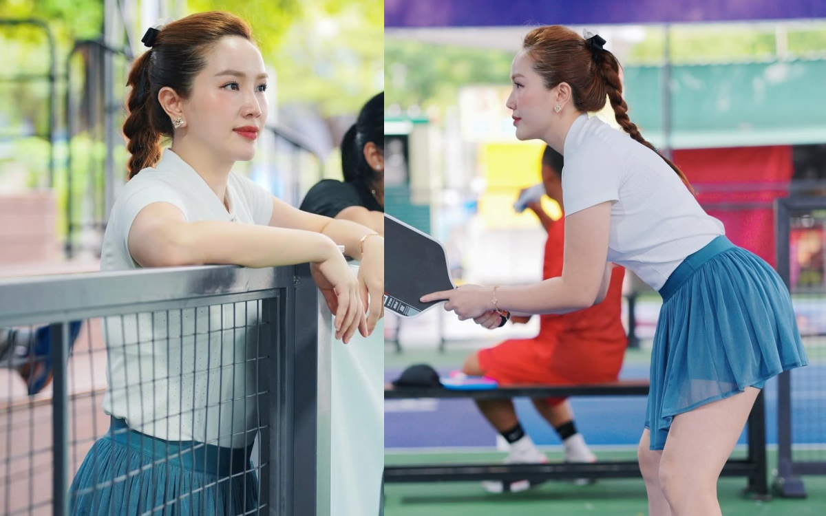 Không phải trang phục, đây mới là "vũ khí" giúp Bảo Thy nổi bật trên sân pickleball- Ảnh 4. Không phải trang phục, đây mới là "vũ khí" giúp Bảo Thy nổi bật trên sân pickleball- Ảnh 4.