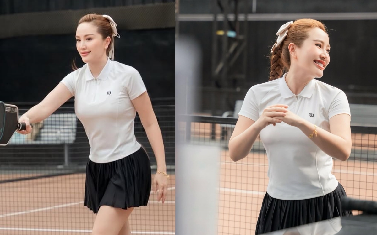 Không phải trang phục, đây mới là "vũ khí" giúp Bảo Thy nổi bật trên sân pickleball- Ảnh 6. Không phải trang phục, đây mới là "vũ khí" giúp Bảo Thy nổi bật trên sân pickleball- Ảnh 6.