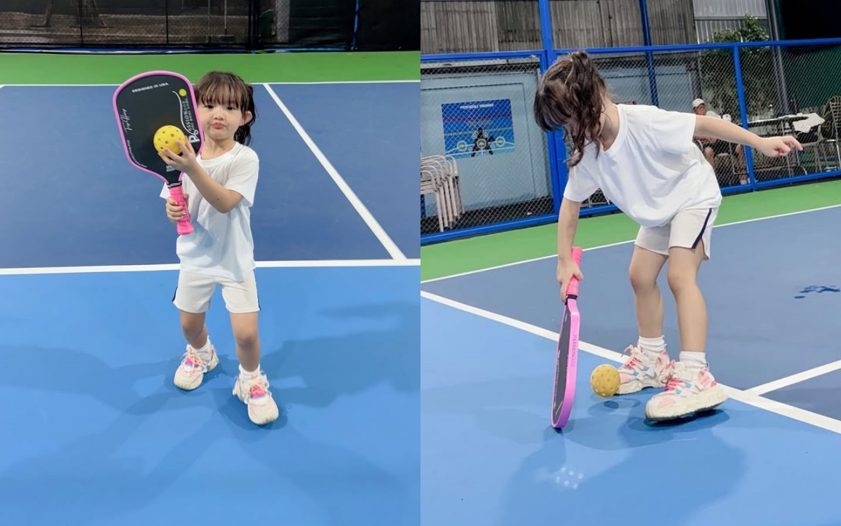 Con gái Đông Nhi mang vợt tiền triệu, ra dáng "vợt thủ" trên sân pickleball- Ảnh 2. Con gái Đông Nhi mang vợt tiền triệu, ra dáng "vợt thủ" trên sân pickleball- Ảnh 2.