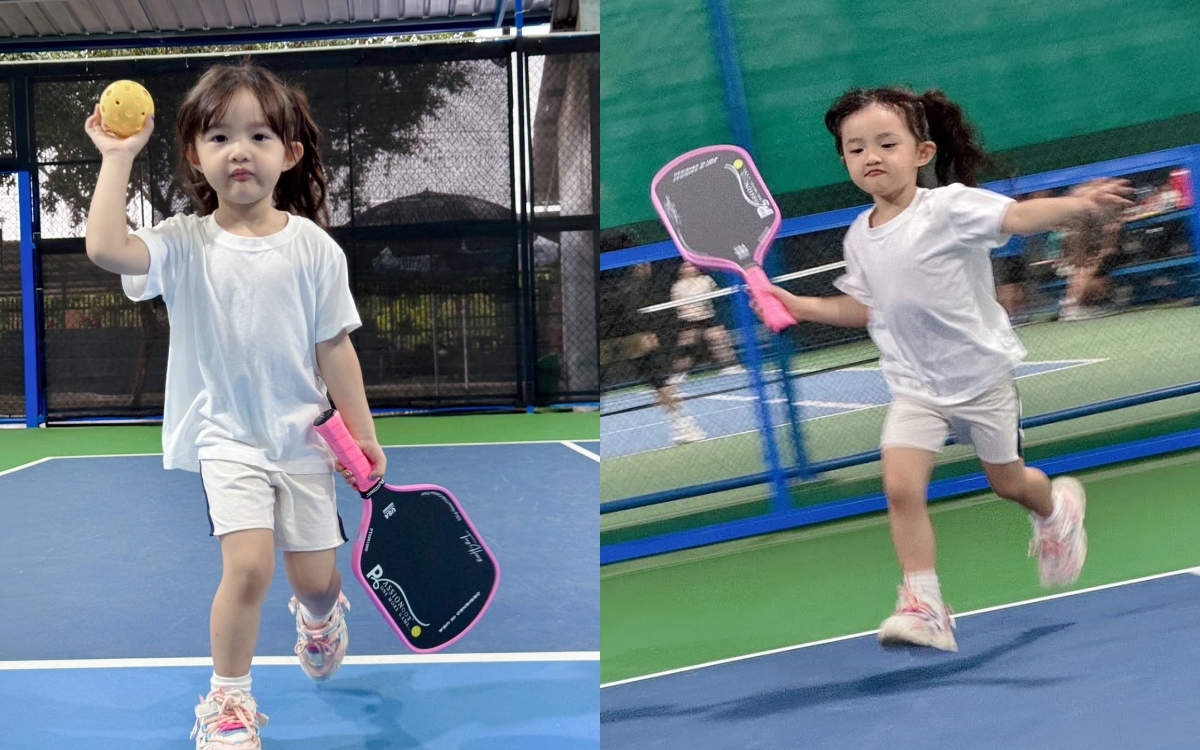 Con gái Đông Nhi mang vợt tiền triệu, ra dáng "vợt thủ" trên sân pickleball- Ảnh 3. Con gái Đông Nhi mang vợt tiền triệu, ra dáng "vợt thủ" trên sân pickleball- Ảnh 3.