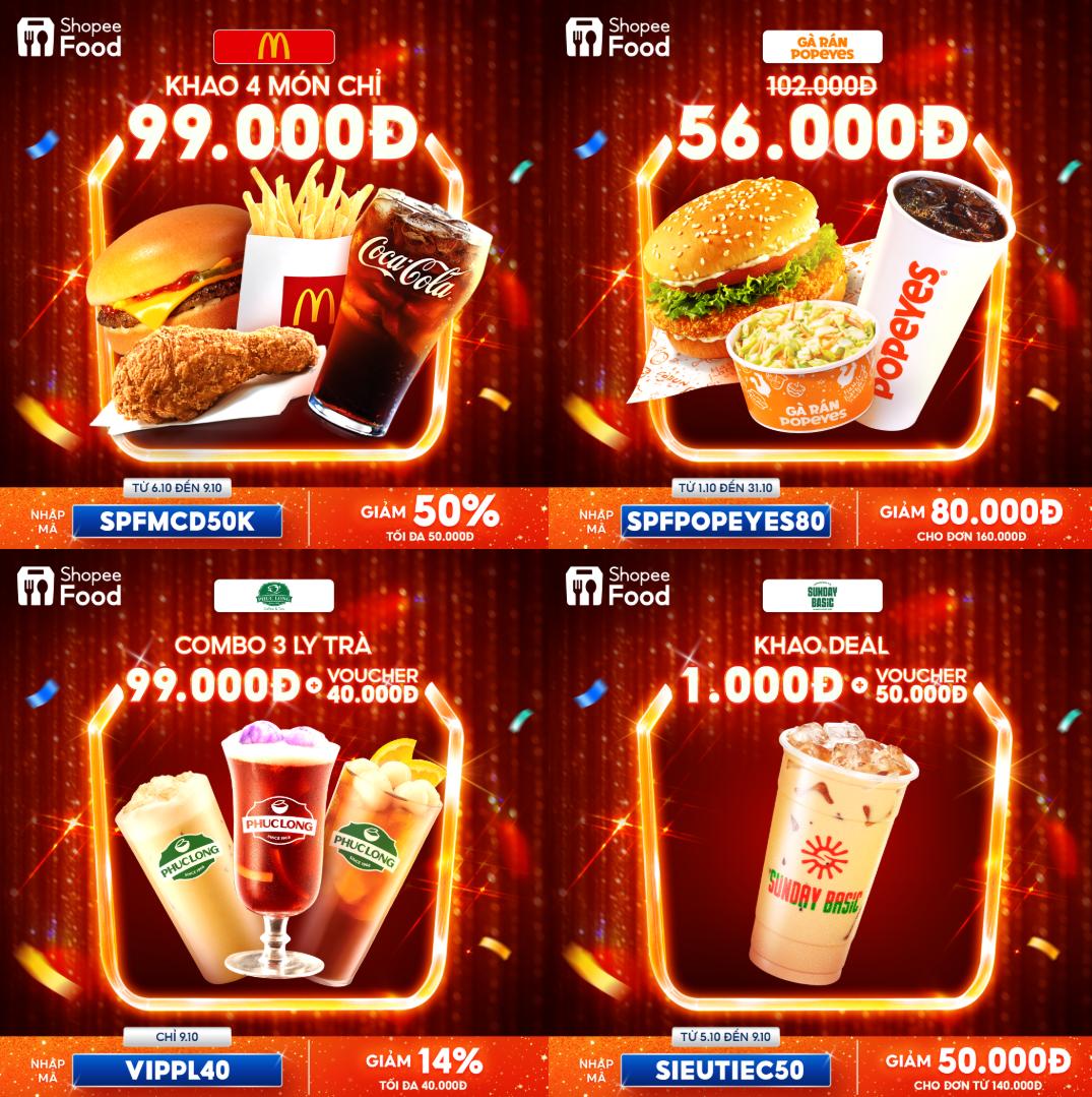 Khuấy động tháng 10 rực rỡ, ShopeeFood mời bạn nhập hội “Siêu Tiệc Vạn Deal”- Ảnh 3. Khuấy động tháng 10 rực rỡ, ShopeeFood mời bạn nhập hội “Siêu Tiệc Vạn Deal”- Ảnh 3.