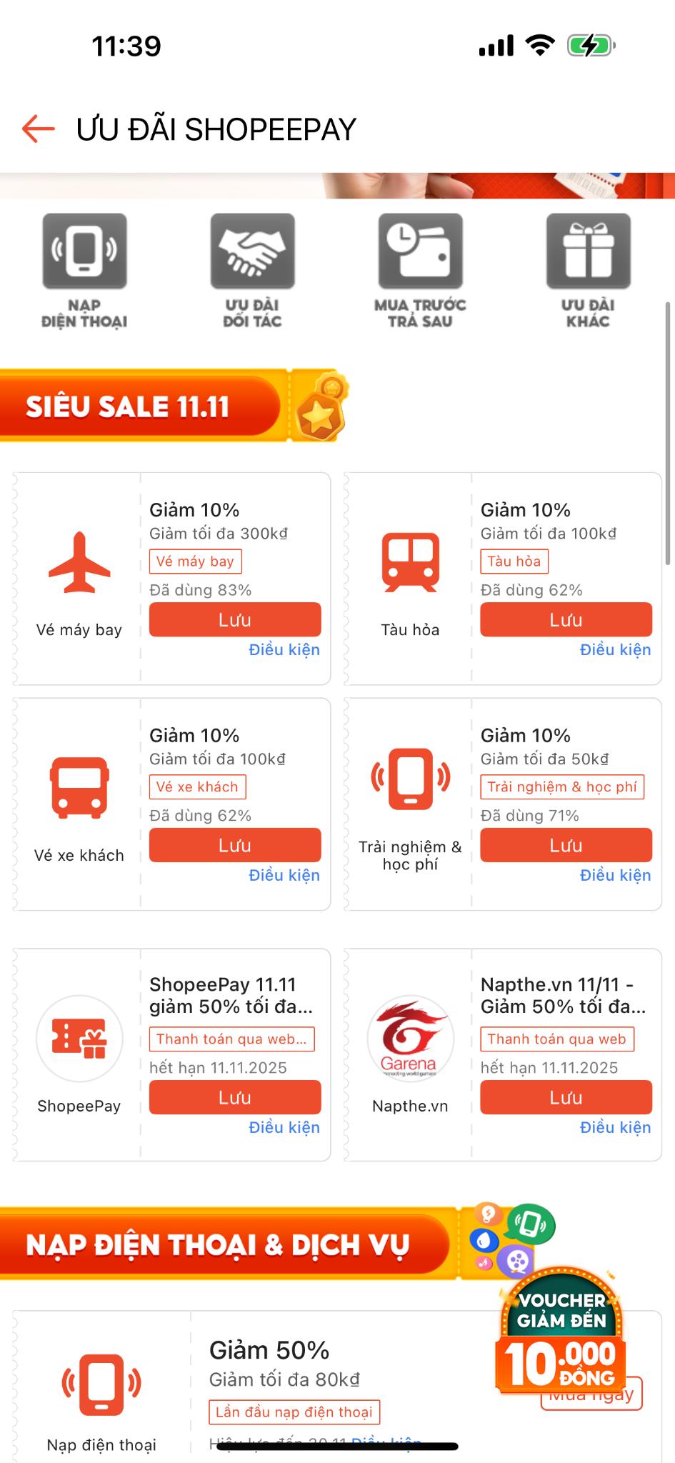 Mách bạn cách nạp điện thoại giảm đến 80.000Đ trên app ShopeePay ngày 11.11: Ưu đãi không thể bỏ lỡ!- Ảnh 10.