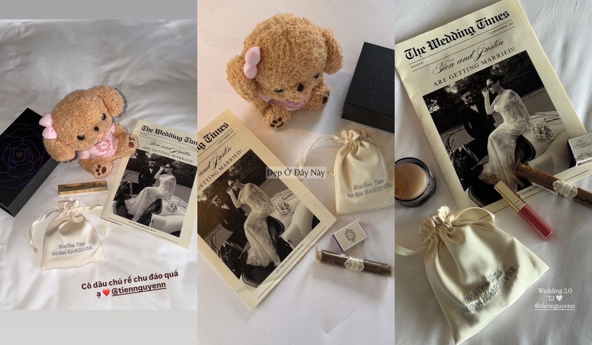 Chu đ&aacute;o như vợ chồng h&agrave;o m&ocirc;n Ti&ecirc;n Nguyễn: Chuẩn bị set qu&agrave; chục triệu, với 2 thứ đặc biệt cho kh&aacute;ch mời- Ảnh 3.