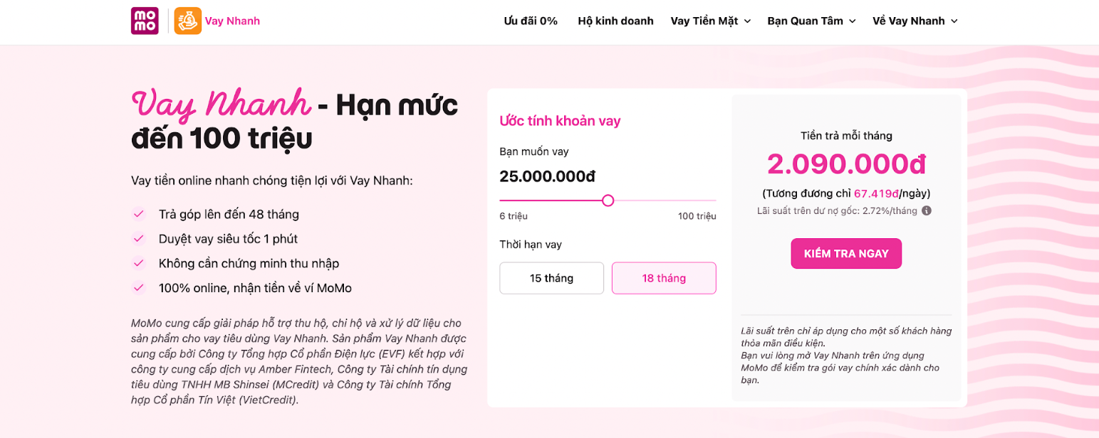 Giải pháp vay tiền online dễ dàng, nhận tiền ngay chỉ trong 1 phút cùng Vay Nhanh trên MoMo- Ảnh 2. Giải pháp vay tiền online dễ dàng, nhận tiền ngay chỉ trong 1 phút cùng Vay Nhanh trên MoMo- Ảnh 2.
