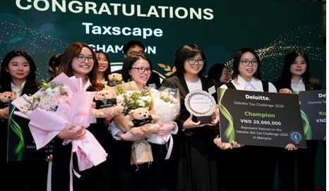 Sinh viên Tài chính Đại học London của BUV giành Quán quân Quốc gia Deloitte Tax Challenge 2026. Sinh viên Tài chính Đại học London của BUV giành Quán quân Quốc gia Deloitte Tax Challenge 2026.