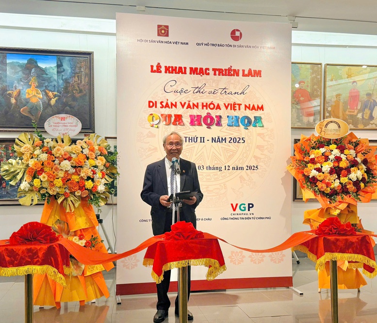 Khai mạc Triển lãm cuộc thi vẽ tranh 'Di sản văn hóa Việt Nam qua hội họa' lần thứ II năm 2025- Ảnh 1.