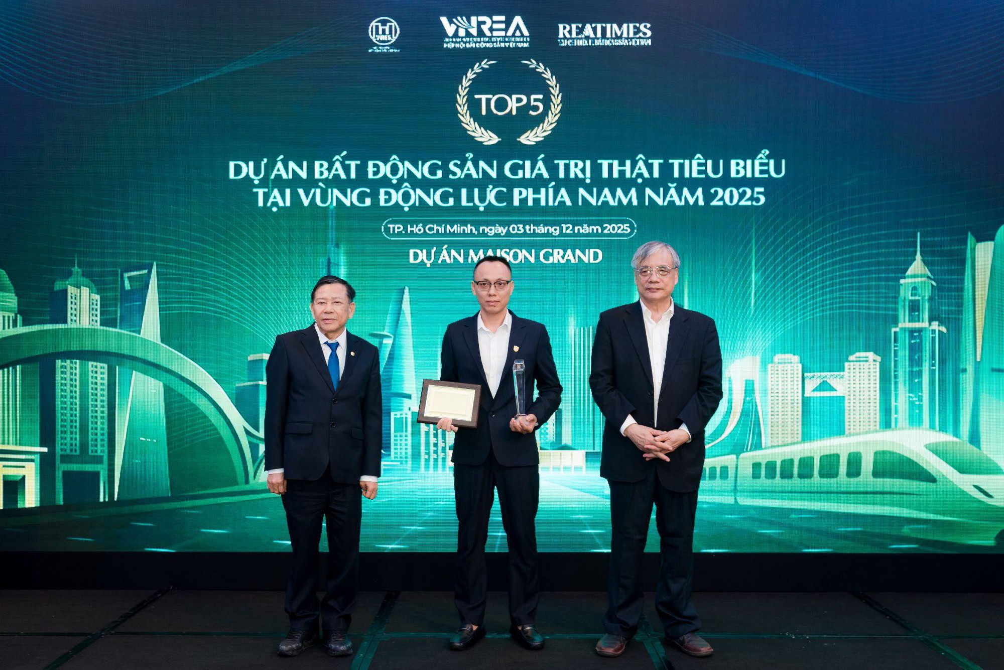 Maison Grand đạt Top 5 Dự &aacute;n Bất động sản Gi&aacute; trị Thật ti&ecirc;u biểu V&ugrave;ng Động lực ph&iacute;a Nam 2025- Ảnh 1.