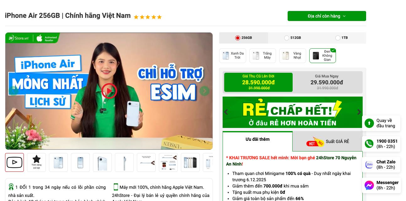 iFan &ldquo;rất vừa &yacute;&rdquo; khi l&ecirc;n đời iPhone Air tại 24hStore- Ảnh 2.