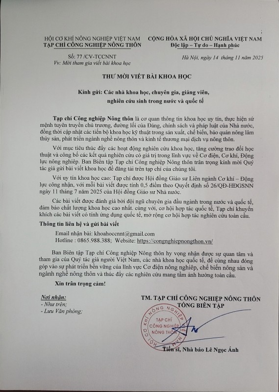 Tạp chí Công nghiệp Nông thôn: Bài báo khoa học, kết nối tri thức – Nâng tầm nghiên cứu
- Ảnh 1.