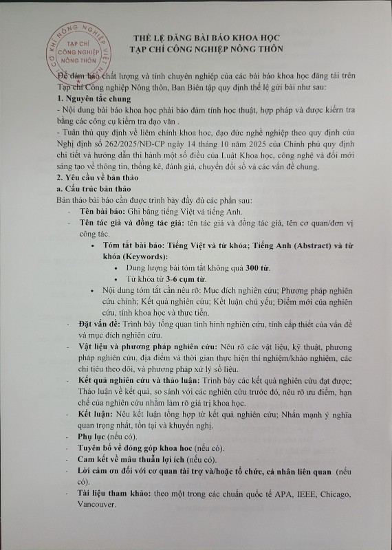 Tạp chí Công nghiệp Nông thôn: Bài báo khoa học, kết nối tri thức – Nâng tầm nghiên cứu
- Ảnh 5.