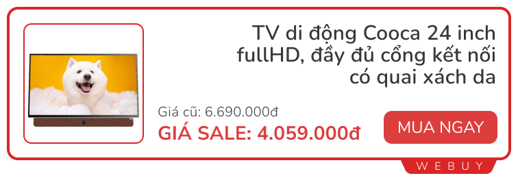 Sale cuối tháng vẫn còn: Chuột trong suốt thương hiệu Việt giảm gần nửa giá, quạt sưởi Xiaomi 310.000đ, TV di động -40%- Ảnh 5.