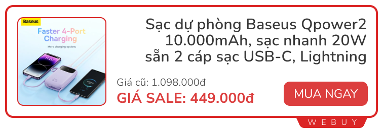 Canh sẵn deal ngày đôi 3/3: Tai nghe chống ồn Sony giảm tiền triệu, Redmi Buds 6 Play 290.000đ, sạc dự phòng Baseus -59%- Ảnh 1.