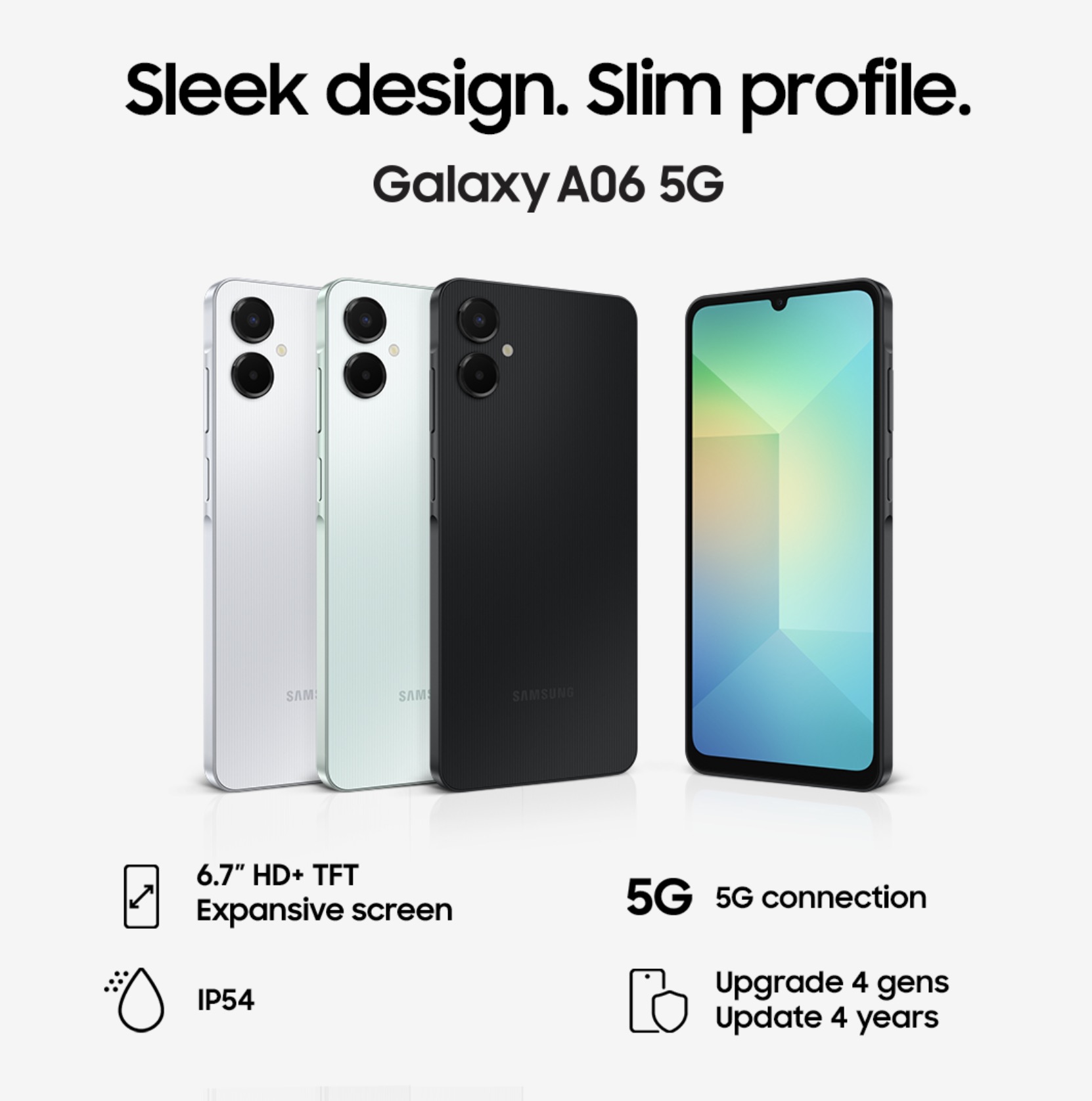Ra mắt điện thoại phổ thông Samsung đầu tiên hỗ trợ 5G: Camera kép, Dimensity 6300, thiết kế đẹp, giá từ 3.49 triệu- Ảnh 2. Ra mắt điện thoại phổ thông Samsung đầu tiên hỗ trợ 5G: Camera kép, Dimensity 6300, thiết kế đẹp, giá từ 3.49 triệu- Ảnh 2.