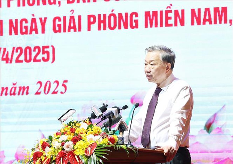 Tổng Bí thư Tô Lâm gặp mặt đại biểu tướng lĩnh, anh hùng và các lực lượng tham gia Chiến dịch Hồ Chí Minh- Ảnh 2. Tổng Bí thư Tô Lâm gặp mặt đại biểu tướng lĩnh, anh hùng và các lực lượng tham gia Chiến dịch Hồ Chí Minh- Ảnh 2.