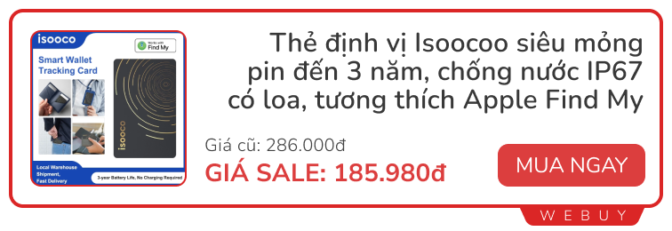 Sale 4/4 còn nhiều: Thẻ định vị Apple Find My từ 186.000đ, đệm ngồi công thái học 140.000đ, đèn chống cận giảm gần nửa giá- Ảnh 1.