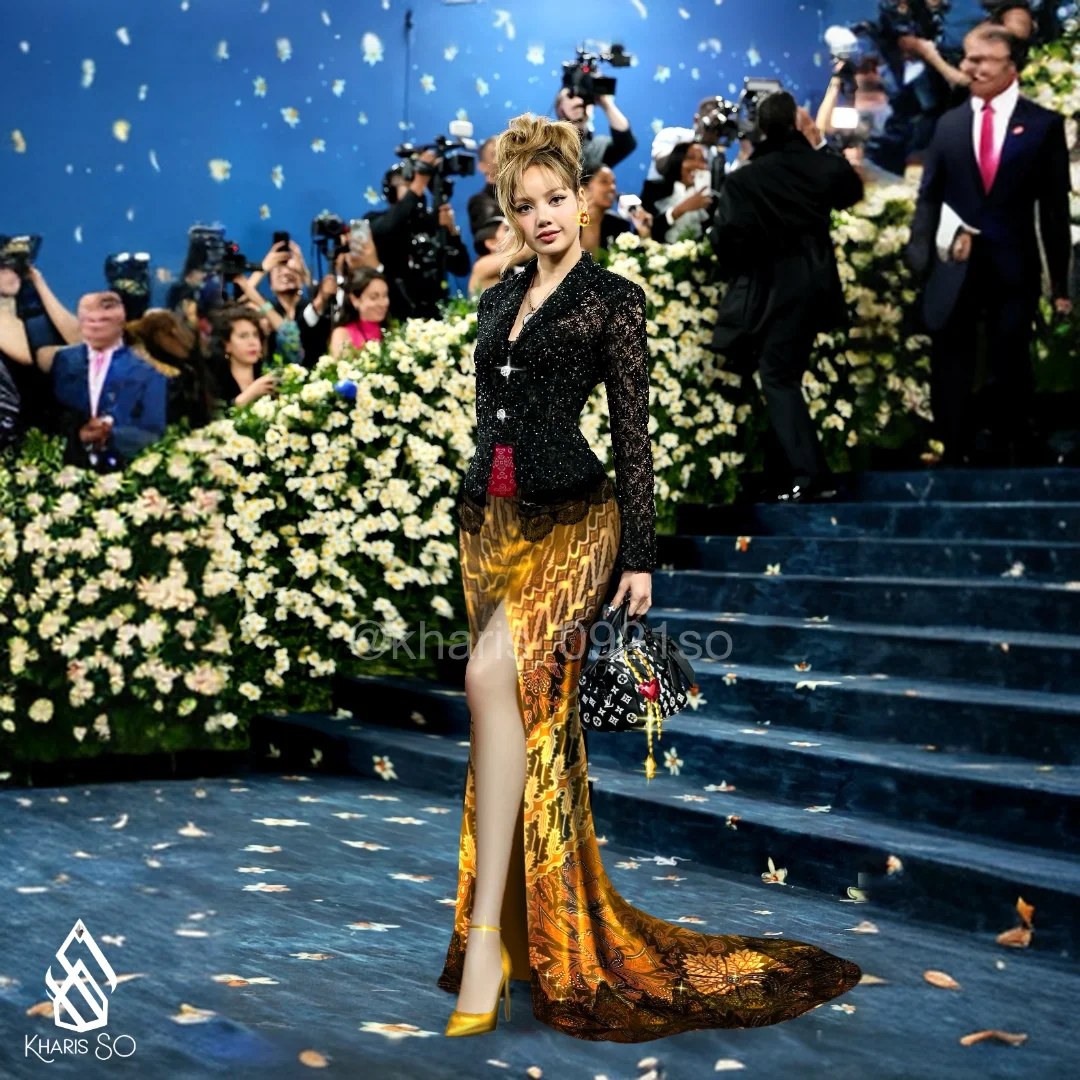 Dân tình rộn ràng "chế ảnh" cho bộ cánh của Lisa tại Met Gala 2025- Ảnh 8. Dân tình rộn ràng "chế ảnh" cho bộ cánh của Lisa tại Met Gala 2025- Ảnh 8.