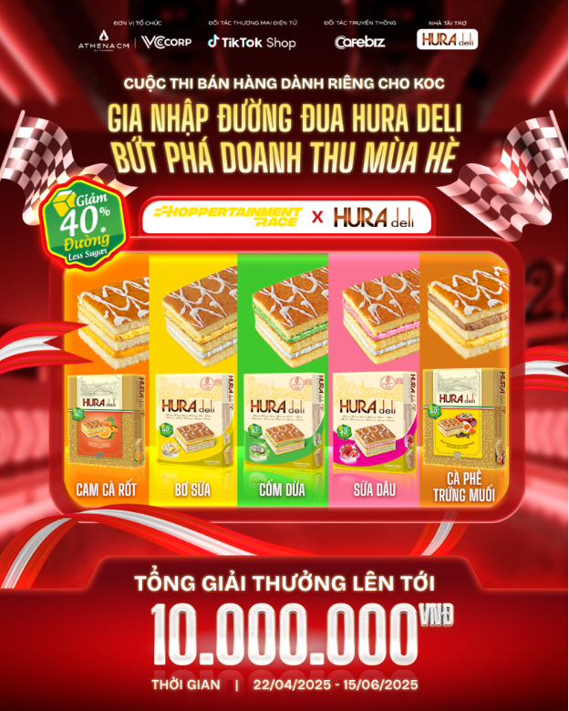 HURA Deli "Giảm 40% đường" đồng hành cùng Shoppertainment Race: Màn trở lại bùng nổ với format mới "thơm ngon" như chiếc bánh bông lan- Ảnh 5. HURA Deli "Giảm 40% đường" đồng hành cùng Shoppertainment Race: Màn trở lại bùng nổ với format mới "thơm ngon" như chiếc bánh bông lan- Ảnh 5.