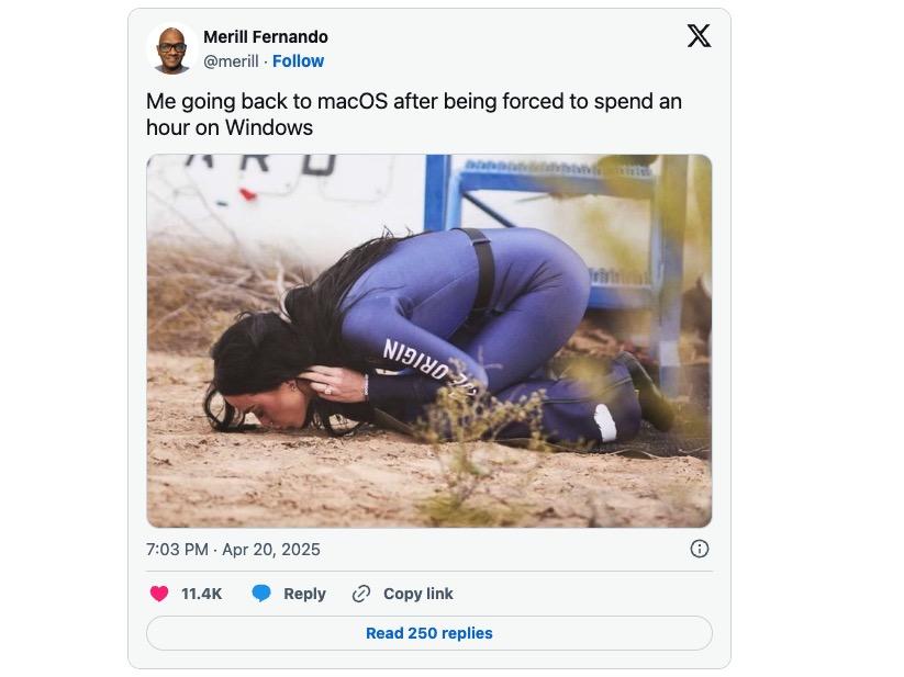 “Thoát khỏi Windows như về lại Trái Đất” – quản lý Microsoft gây bão mạng khi khen macOS và mỉa mai Windows- Ảnh 1.