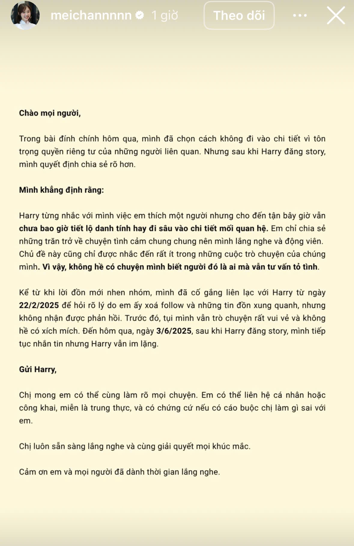 Harry - người cuối cùng trong drama "sống lỗi" lên tiếng sau khi Meichan doạ tung toàn bộ tin nhắn- Ảnh 3. nha cai hi88 - người cuối cùng trong drama "sống lỗi" lên tiếng sau khi Meichan doạ tung toàn bộ tin nhắn- Ảnh 3.