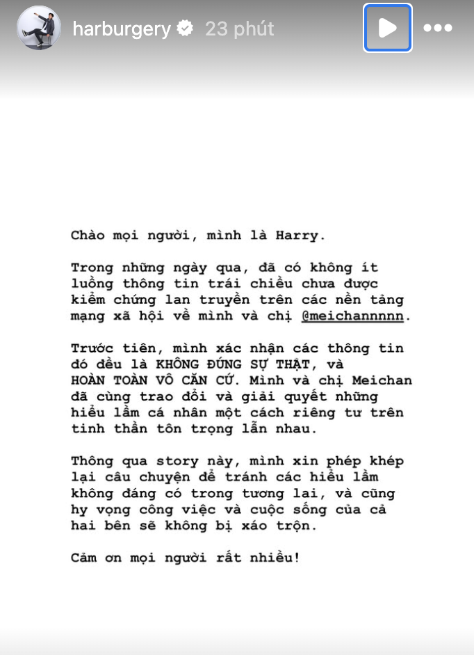 Harry - người cuối cùng trong drama "sống lỗi" lên tiếng sau khi Meichan doạ tung toàn bộ tin nhắn- Ảnh 1. nha cai hi88 - người cuối cùng trong drama "sống lỗi" lên tiếng sau khi Meichan doạ tung toàn bộ tin nhắn- Ảnh 1.