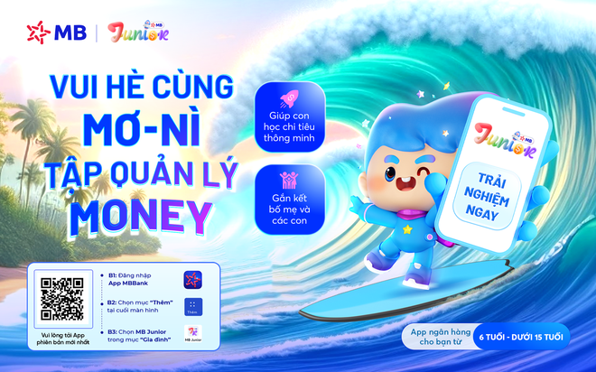 Hè vui hơn khi có Mơ-nì - Giúp con tự tin quản lý Money trên App MB Junior- Ảnh 1. Hè vui hơn khi có Mơ-nì - Giúp hi88.con tự tin quản lý Money trên App MB Junior- Ảnh 1.