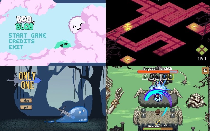 Sinh viên trường quốc tế làm loạt game thần tốc chỉ trong 48 giờ- Ảnh 2. A collage of video games AI-generated content may be incorrect., Picture