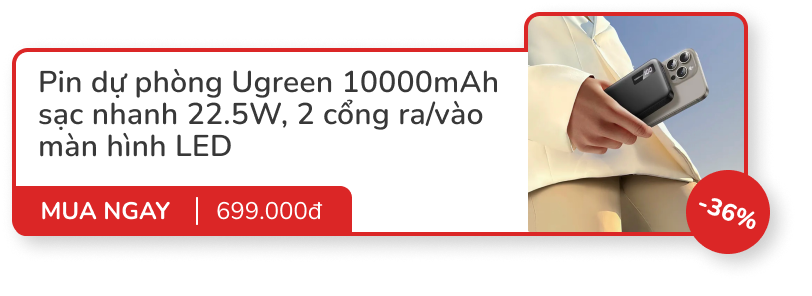 Sale đôi 6/6: Pin dự phòng Ugreen -36%, quạt mini siêu mát 329.000đ, điện thoại Honor giảm mạnh 24%- Ảnh 4.