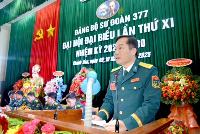 Đảng bộ Sư đoàn 377 tổ chức thành công Đại hội đại biểu lần thứ XI, nhiệm kỳ 2025-2030
- Ảnh 1. Đảng bộ Sư đoàn 377 tổ chức thành công Đại hội đại biểu lần thứ XI, nhiệm kỳ 2025-2030
- Ảnh 1.