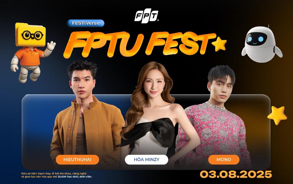 Dàn nghệ sĩ Hoà Minzy, HIEUTHUHAI và MONO tụ họp tại siêu sự kiện FPTU FEST- Ảnh 1. Dàn nghệ sĩ Hoà Minzy, HIEUTHUHAI và MONO tụ họp tại siêu sự kiện FPTU FEST- Ảnh 1.