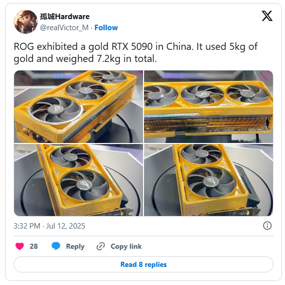 Asus vừa ra mắt GPU đắt nhất Thế giới: "Bọc" bởi gần 5 kg vàng, giá nửa triệu Đô- Ảnh 2. truc tiep bong da c1 vừa ra mắt GPU đắt nhất Thế giới: "Bọc" bởi gần 5 kg vàng, giá nửa triệu Đô- Ảnh 2.