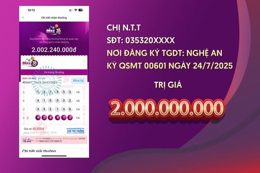 Từ 2.000 đồng nh&agrave;u n&aacute;t, "đại lộc" tiền tỷ Vietlott gọi t&ecirc;n người phụ nữ Nghệ An, d&atilde;y số s&ecirc;ri l&agrave;m n&ecirc;n tất cả!- Ảnh 1.