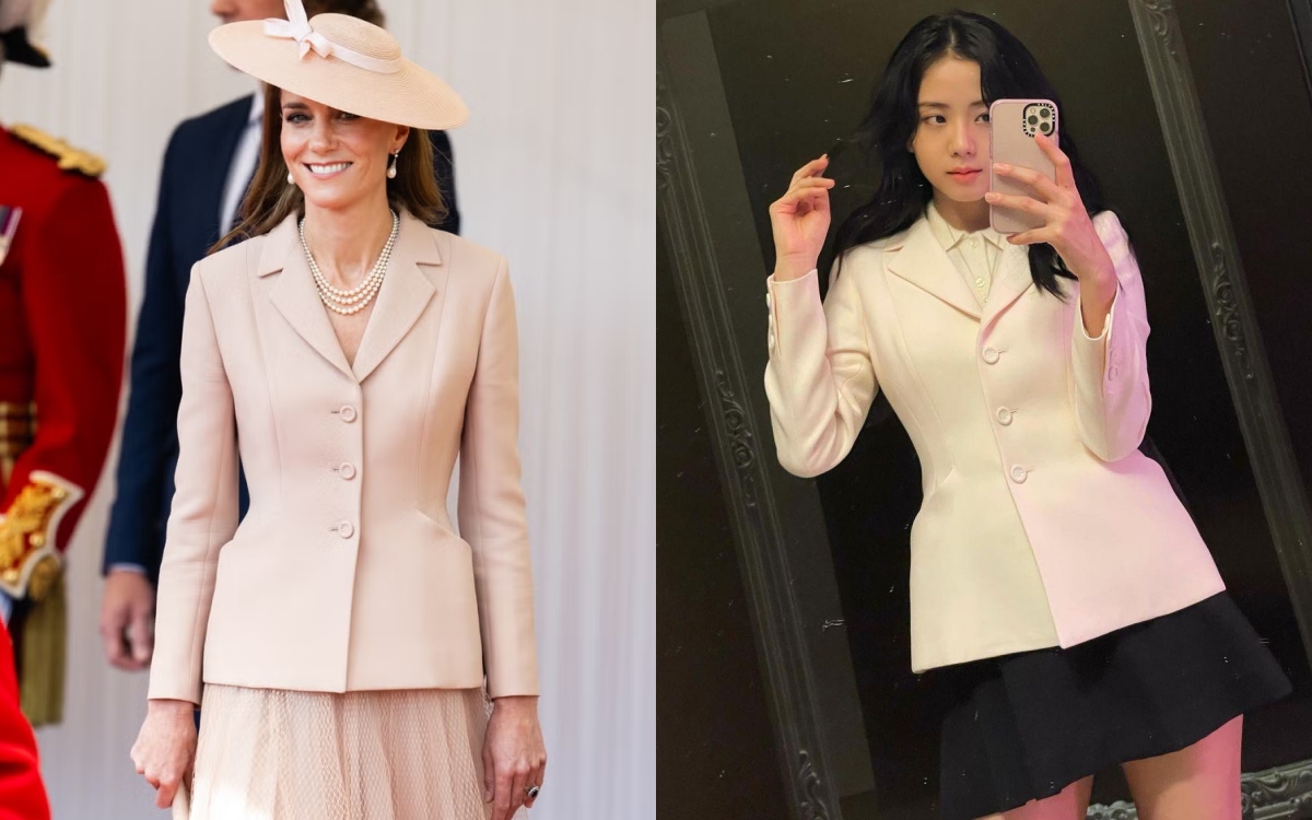 Vương phi Kate - Jisoo diện cùng 1 chiếc áo nhưng style khác biệt hoàn toàn- Ảnh 1. Vương phi Kate - Jisoo diện cùng 1 chiếc áo nhưng style khác biệt hoàn toàn- Ảnh 1.
