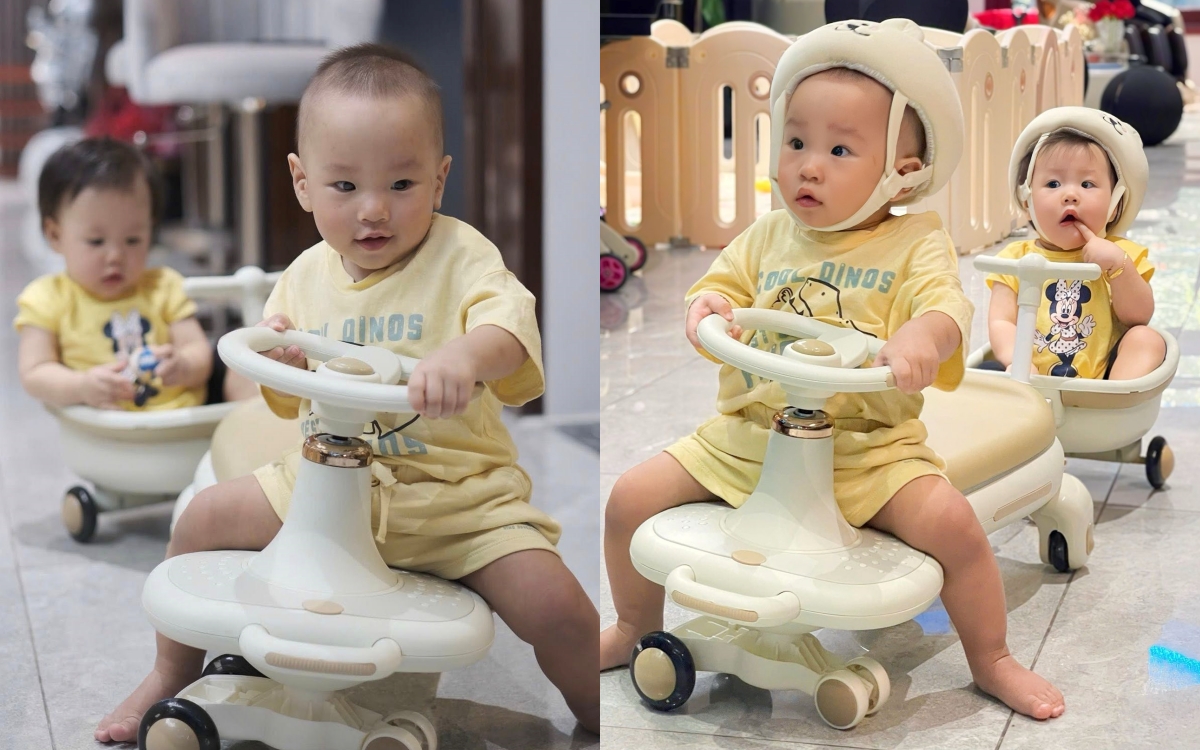 Con nhà Phương Oanh mê tít chiếc xe "tình thân mến thân", mẹ nào có 2 con rất nên rinh về- Ảnh 3. Con nhà Phương Oanh mê tít chiếc mitom bong da truc tiep "tình thân mến thân", mẹ nào có 2 con rất nên rinh về- Ảnh 3.