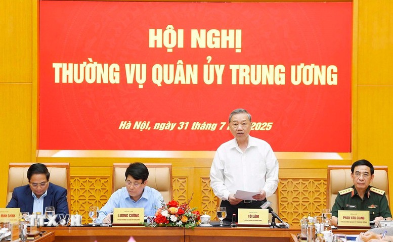 Tổng Bí thư Tô Lâm chủ trì Hội nghị Thường vụ Quân ủy Trung ương- Ảnh 1. Tổng Bí thư Tô Lâm chủ trì Hội nghị Thường vụ Quân ủy Trung ương- Ảnh 1.