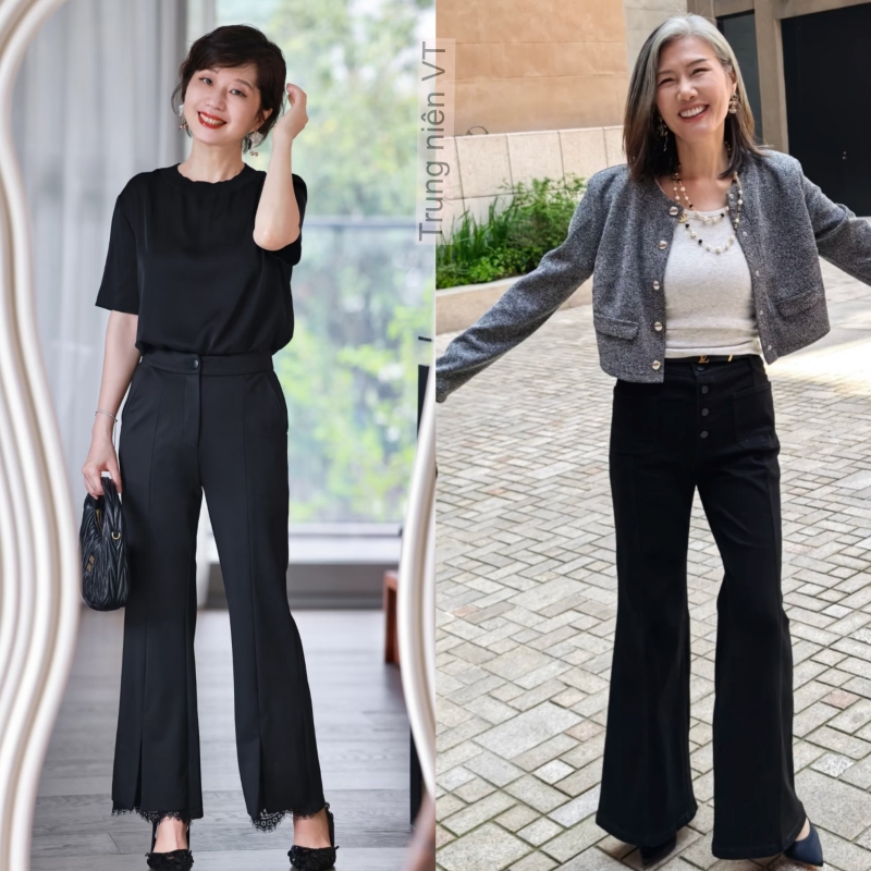 Phụ nữ tuổi 40+ có phần thân dưới đầy đặn nên tránh xa quần ống rộng và kiểu quần không đường may- Ảnh 12. Phụ nữ tuổi 40+ có phần thân dưới đầy đặn nên tránh xa quần ống rộng và kiểu quần không đường may- Ảnh 12.