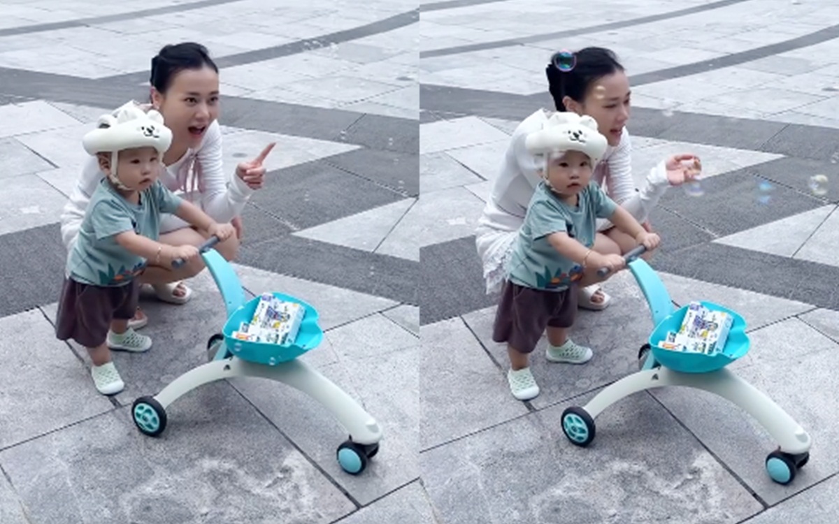 Con vừa chập chững, Phương Oanh sắm ngay chiếc mitom bong da truc tiep vừa tập đi vừa phát triển tư duy- Ảnh 2.