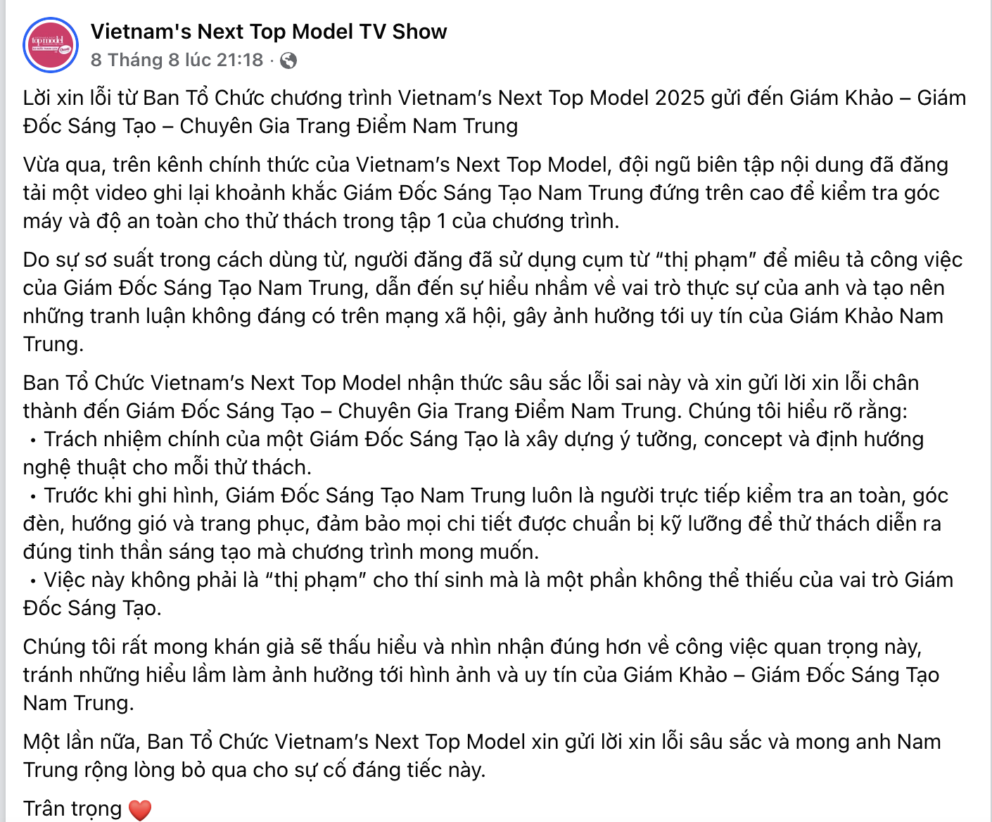 Giám khảo Nam Trung sau khi Giám khảo Nam Trung sau khi