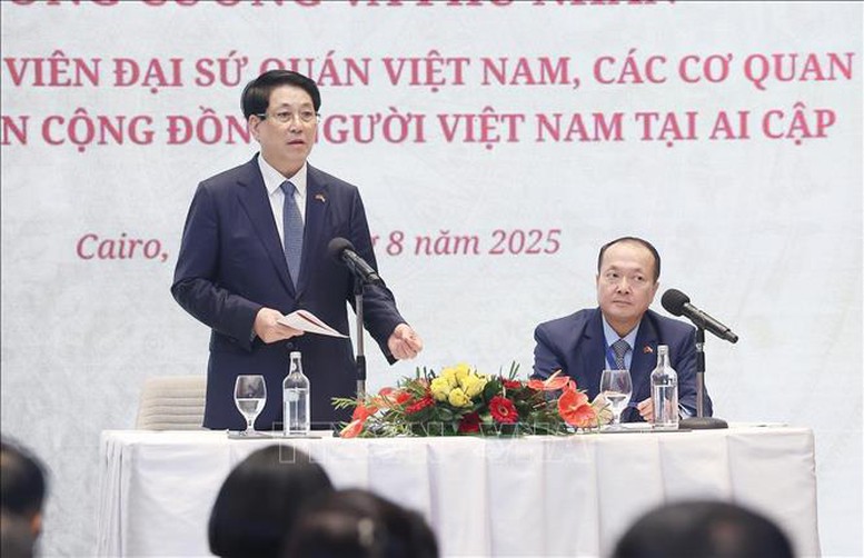 Chủ tịch nước Lương Cường gặp gỡ cộng đồng người Việt Nam tại Ai Cập- Ảnh 1. Chủ tịch nước Lương Cường gặp gỡ cộng đồng người Việt Nam tại Ai Cập- Ảnh 1.
