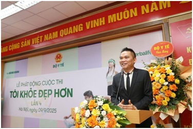 Ông Nguyễn Thành Đạt – Giám đốc Truyền thông Herbalife Việt Nam, Campuchia & Thái Lan phát biểu tại sự kiện.