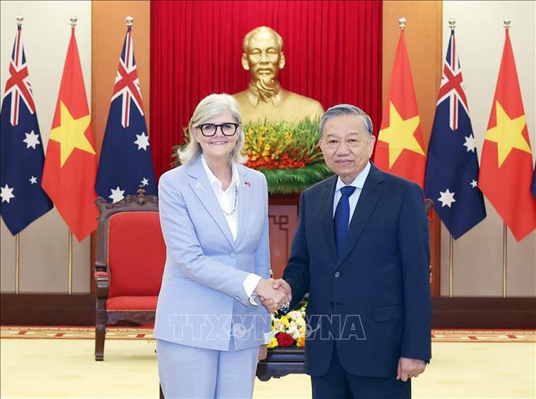 Tổng Bí thư Tô Lâm tiếp Toàn quyền Australia Sam Mostyn- Ảnh 2.